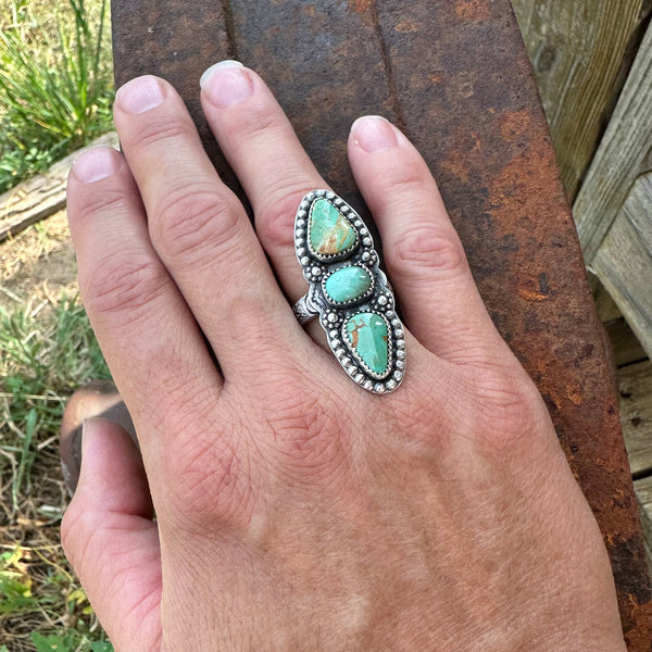 3 Stone Turquoise Ring {7.5}
