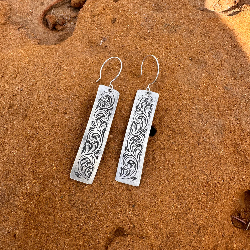 Engraved Dangle Earrings